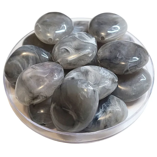 ARTSHOP Galets TIKA 34 Gris fumé marbré galet 30MM x1