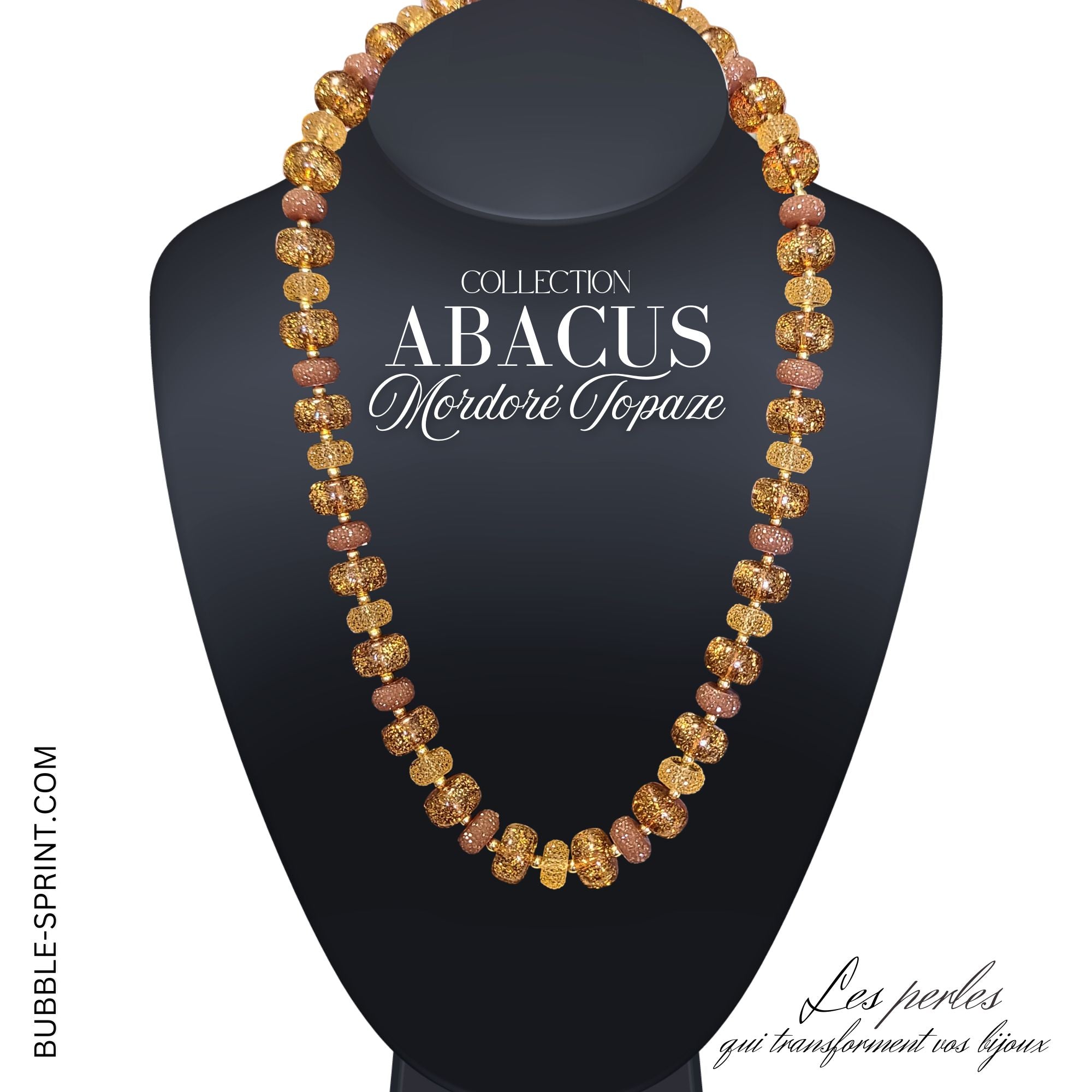 ARTSHOP Abacus collier mordoré topaze monté 54 cm
