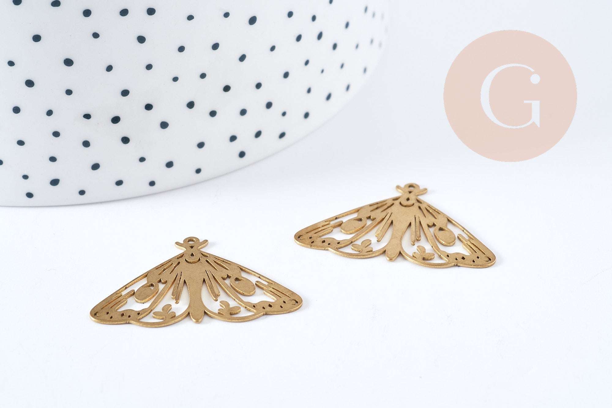 Gingerlily Perles Pendentif Papillon G9251 breloque laiton brut 34mm x1