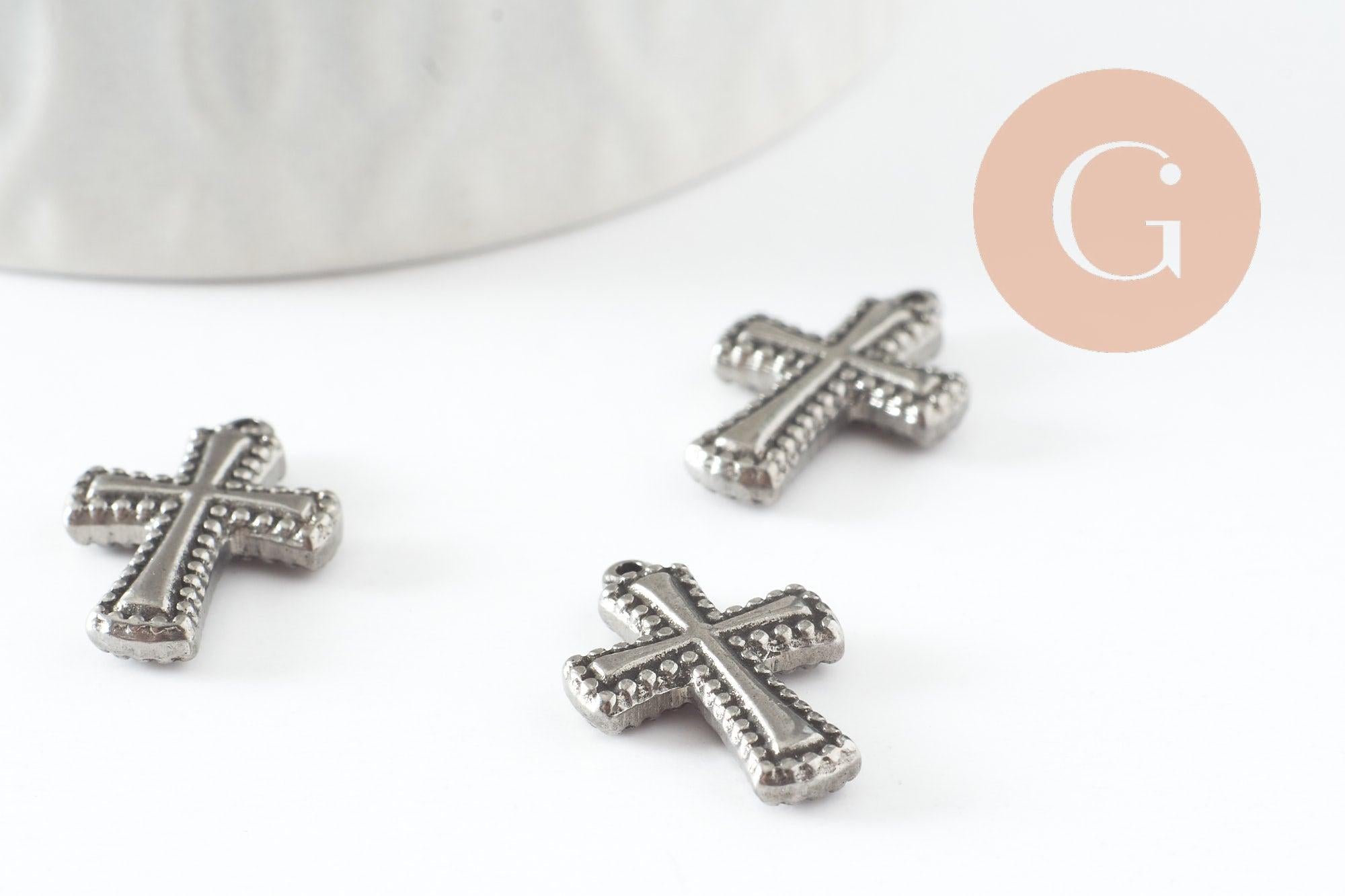 Gingerlily G9649 pendentif croix acier inoxydable 18 mm