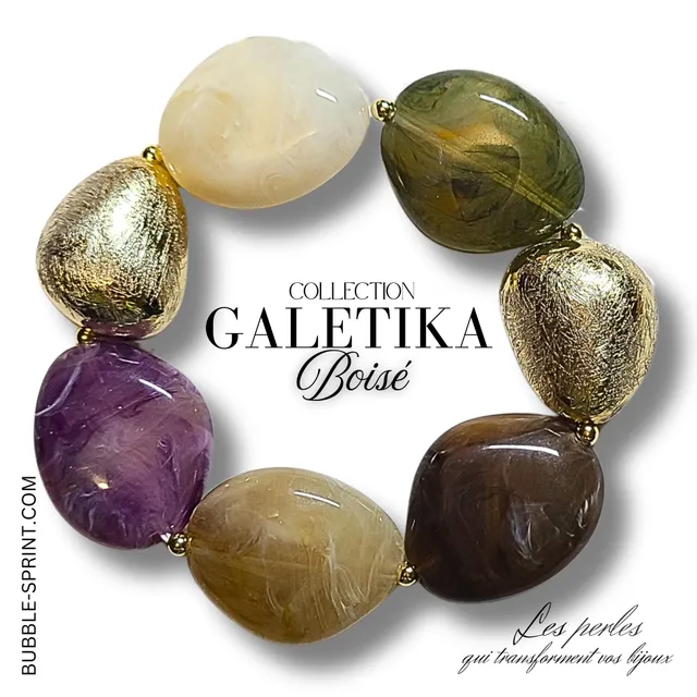 ARTSHOP Galetika kit bracelet Boisé galets dorés