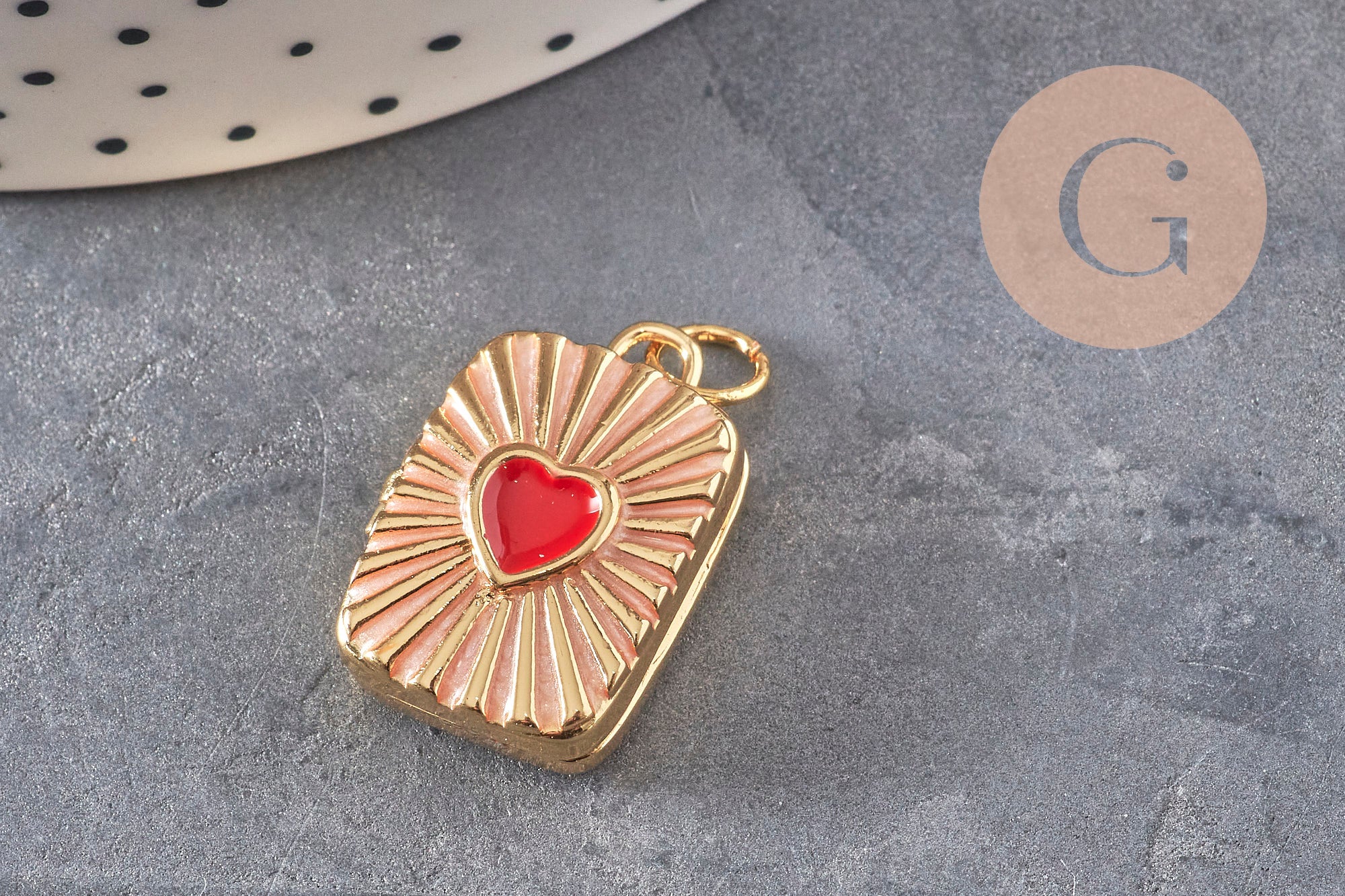 Gingerlily G11146 pendentif locket cœur doré 18K 26mm x1
