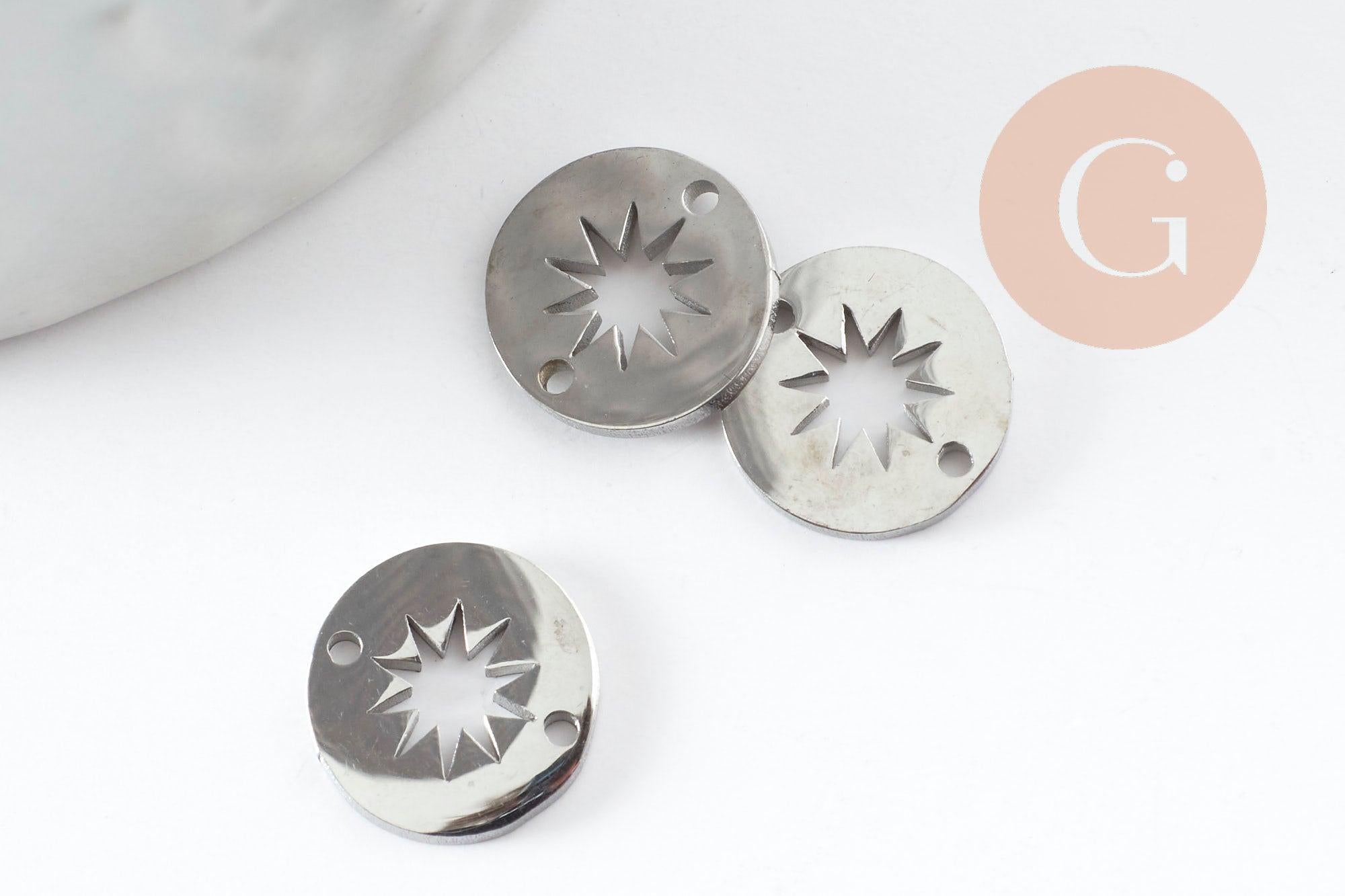 Gingerlily Pendentifs DIY G9981 connecteur étoile acier 10mm platine