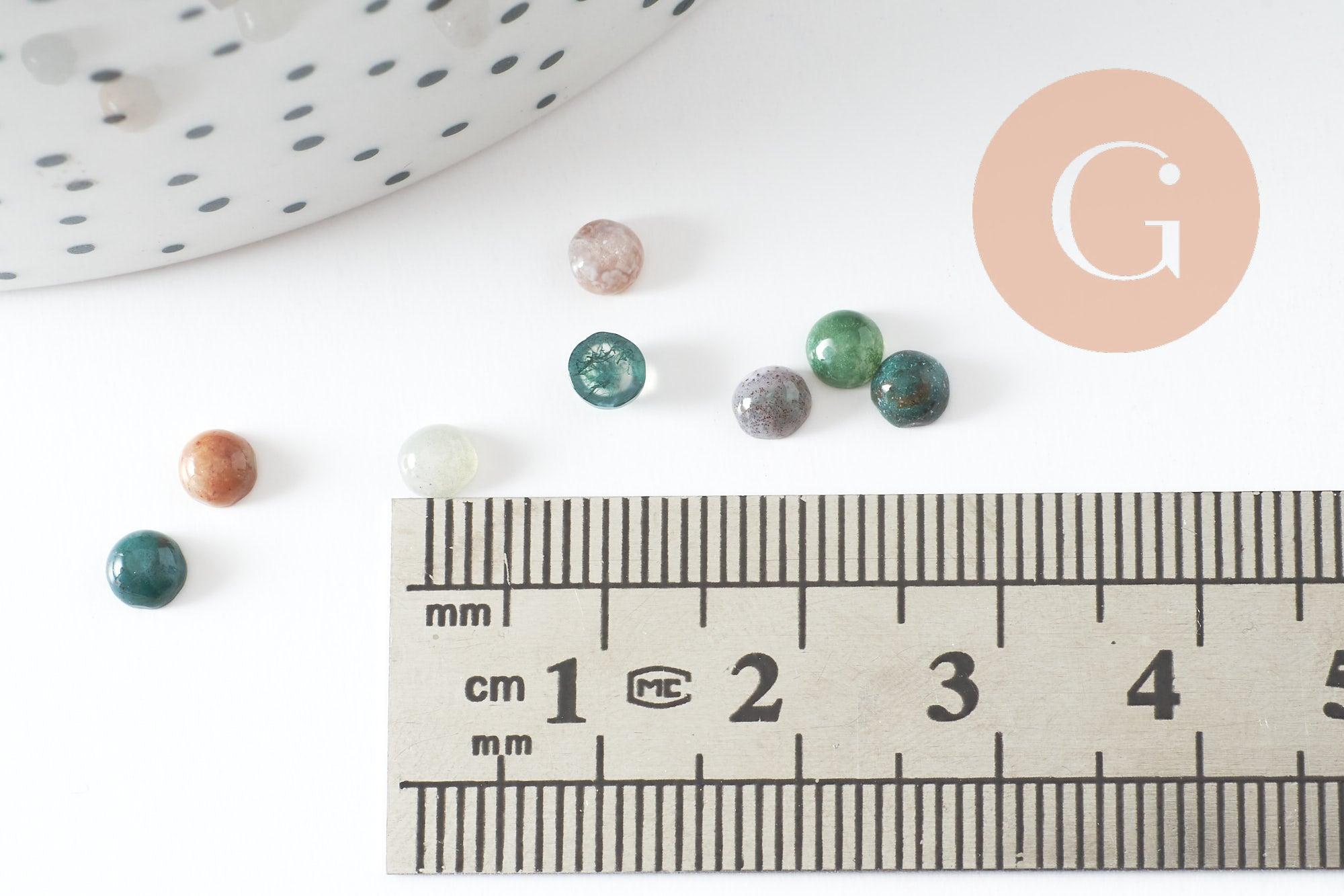 Gingerlily Cabochon G10030 agate indienne 4mm x1