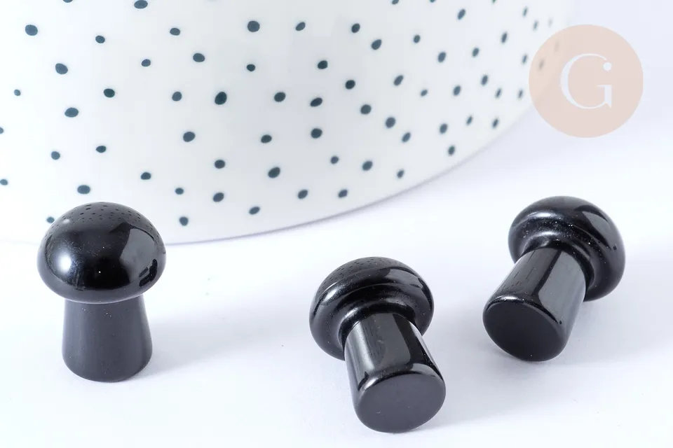 Gingerlily Champignon Massage Obsidienne Naturelle 20mm x1