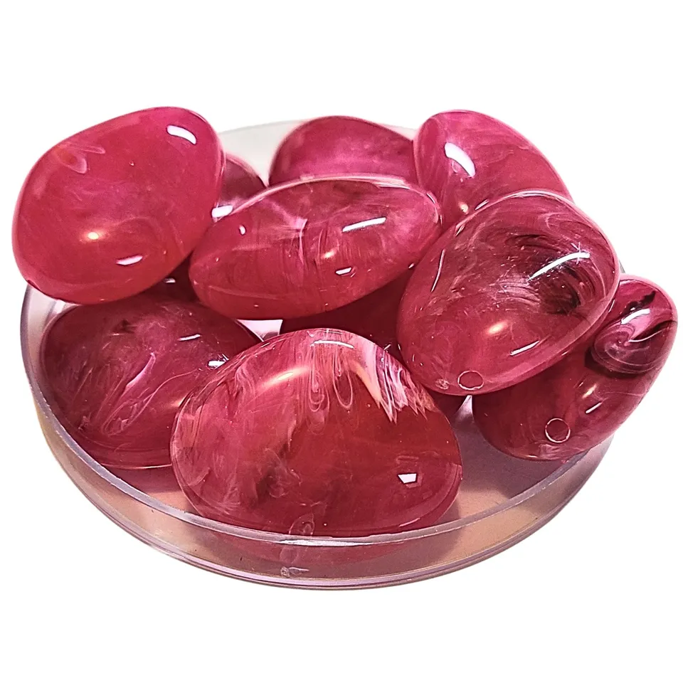 ARTSHOP Galets TIKA 9 fraise marbré galet 37mm x1