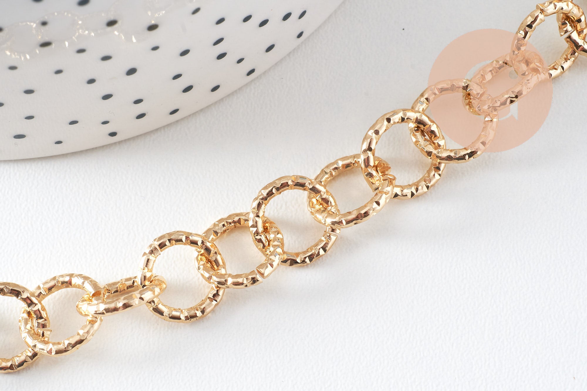 Gingerlily Chaîne maille rolo alu doré 11,5 mm 1 mètre