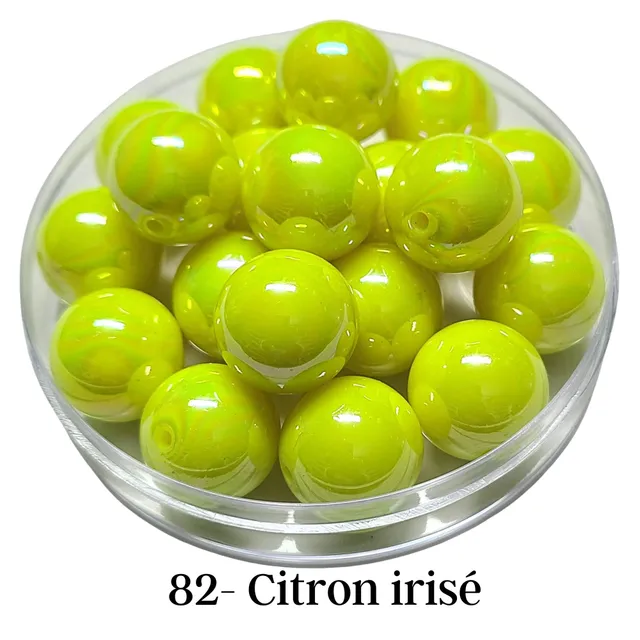 ARTSHOP Boules 20MM 82 perle ronde citron irisé x1
