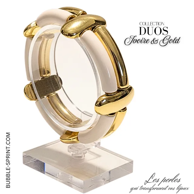 ARTSHOP Bijoux en KITS Duo Ivoire Gold kit bracelet ivoire