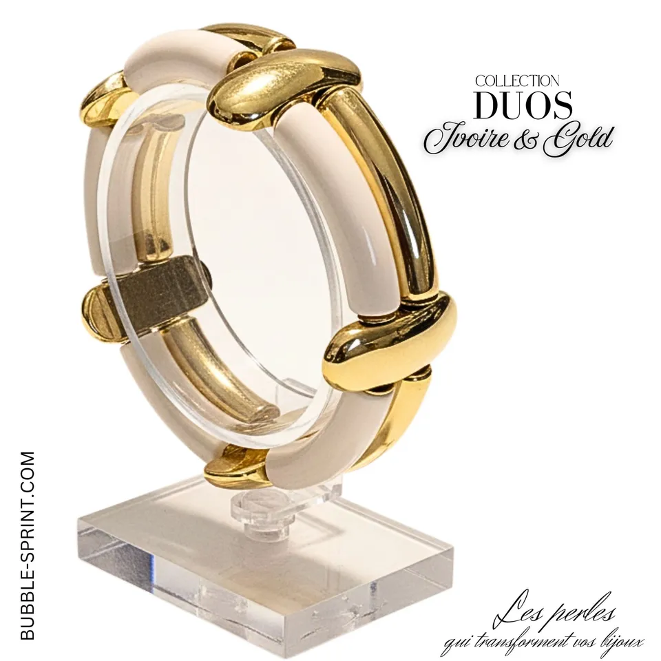 ARTSHOP Bijoux en KITS Duo Ivoire Gold kit bracelet ivoire