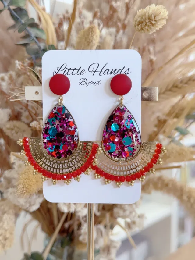Little Hands Bijoux Flora boucles Confetti Chic rouge