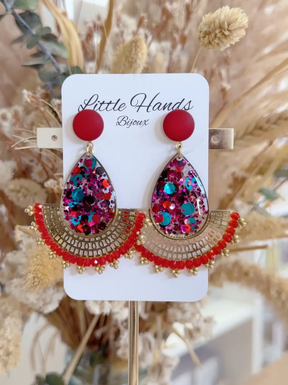 Little Hands Bijoux Flora boucles Confetti Chic rouge