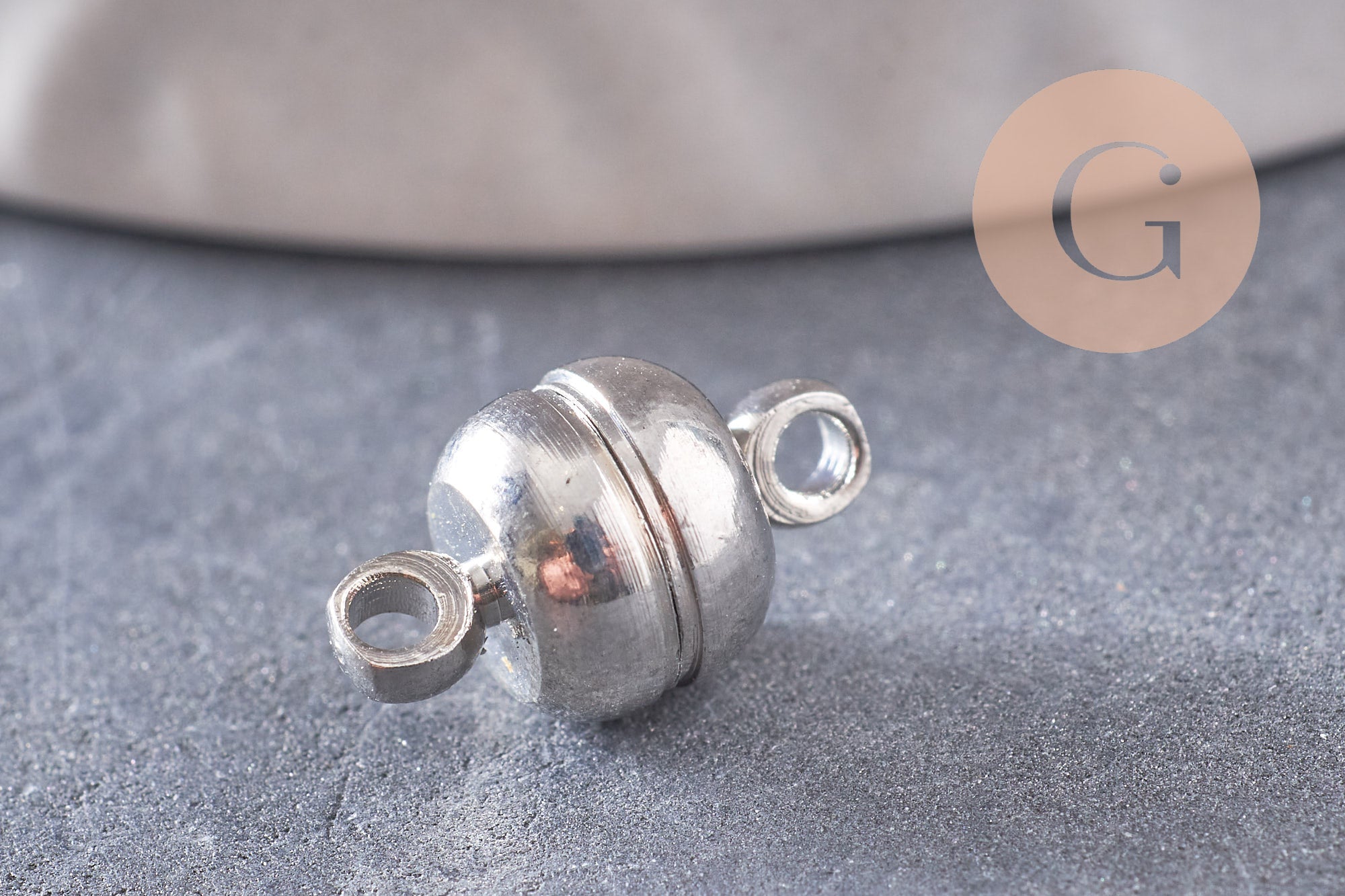 Gingerlily Perles G0797 fermoir aimanté platine 14mm x1