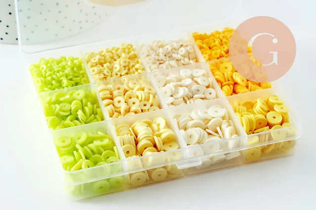 Gingerlily G9775 kit perles heishi jaune citron sans pinces