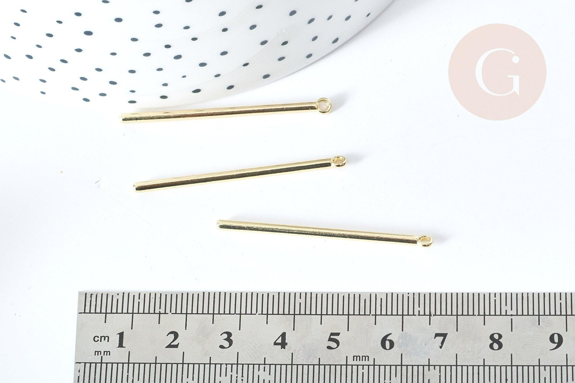 Gingerlily Pendentifs DIY barre lisse dorée 41mm G8078