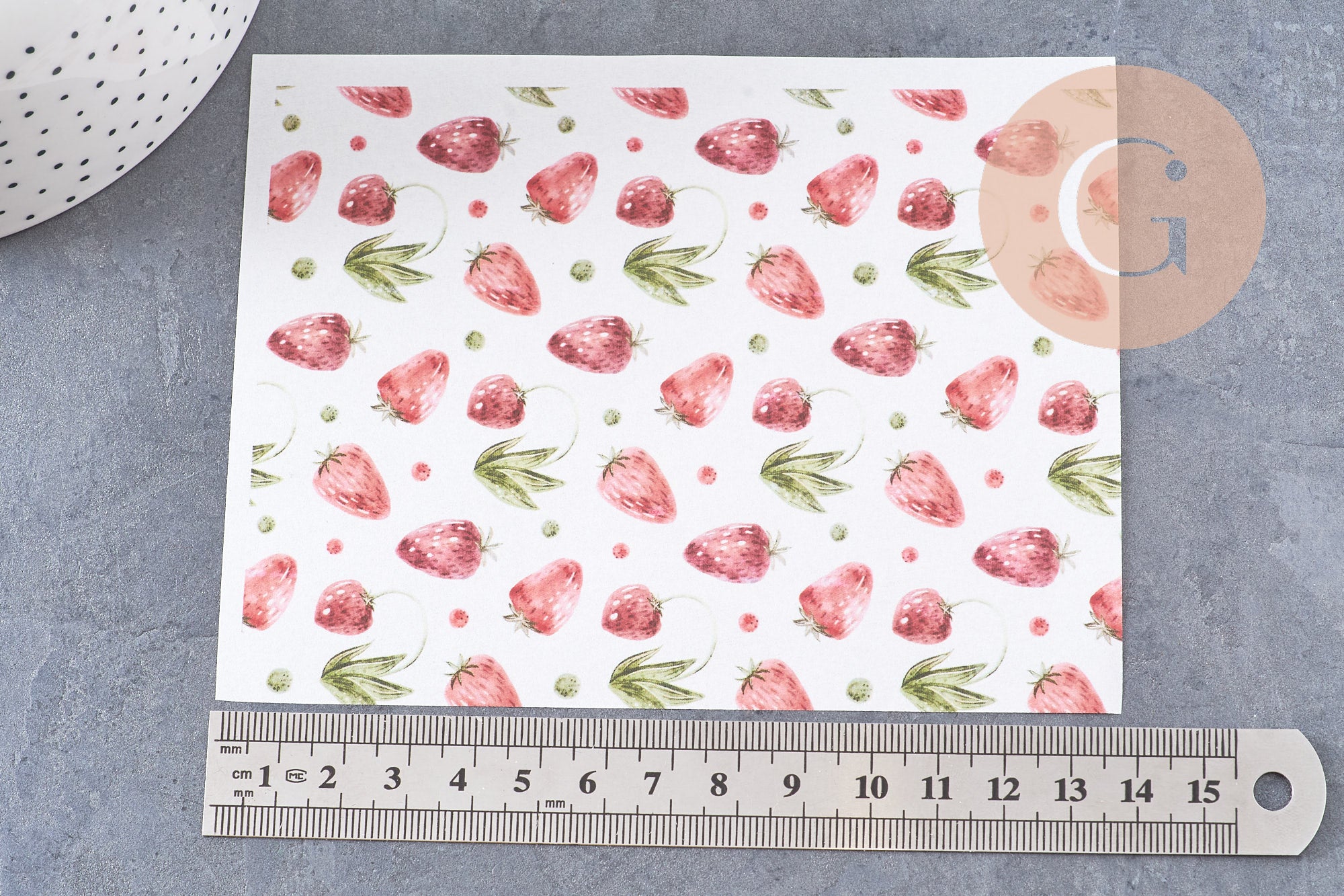 Gingerlily Pâte G10764 feuille transfert fraises 14x10cm x1