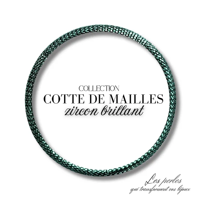 ARTSHOP Cotte de Mailles 18 Bracelet Élastique Zircon Brillant