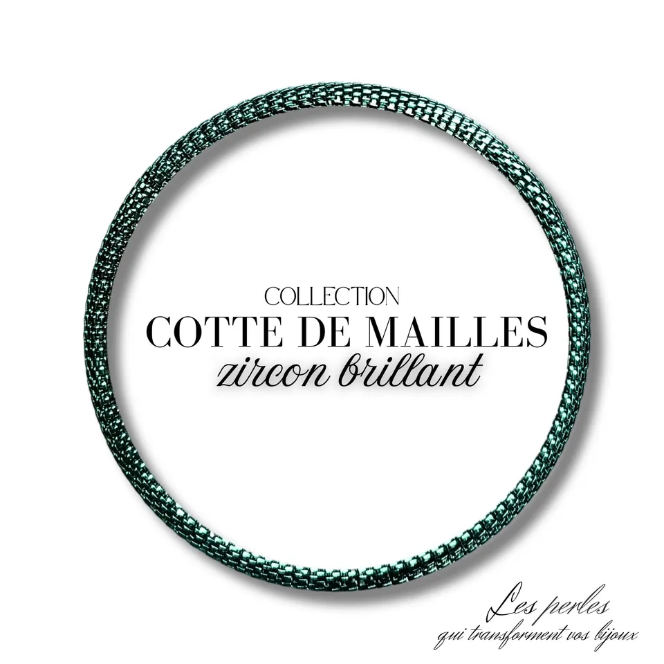 ARTSHOP Cotte de Mailles 18 Bracelet Élastique Zircon Brillant