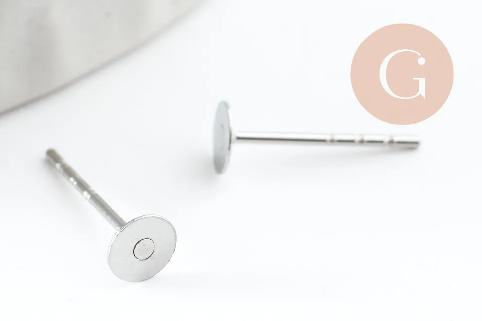 Gingerlily Clous puces oreille inox 4mm platine x50
