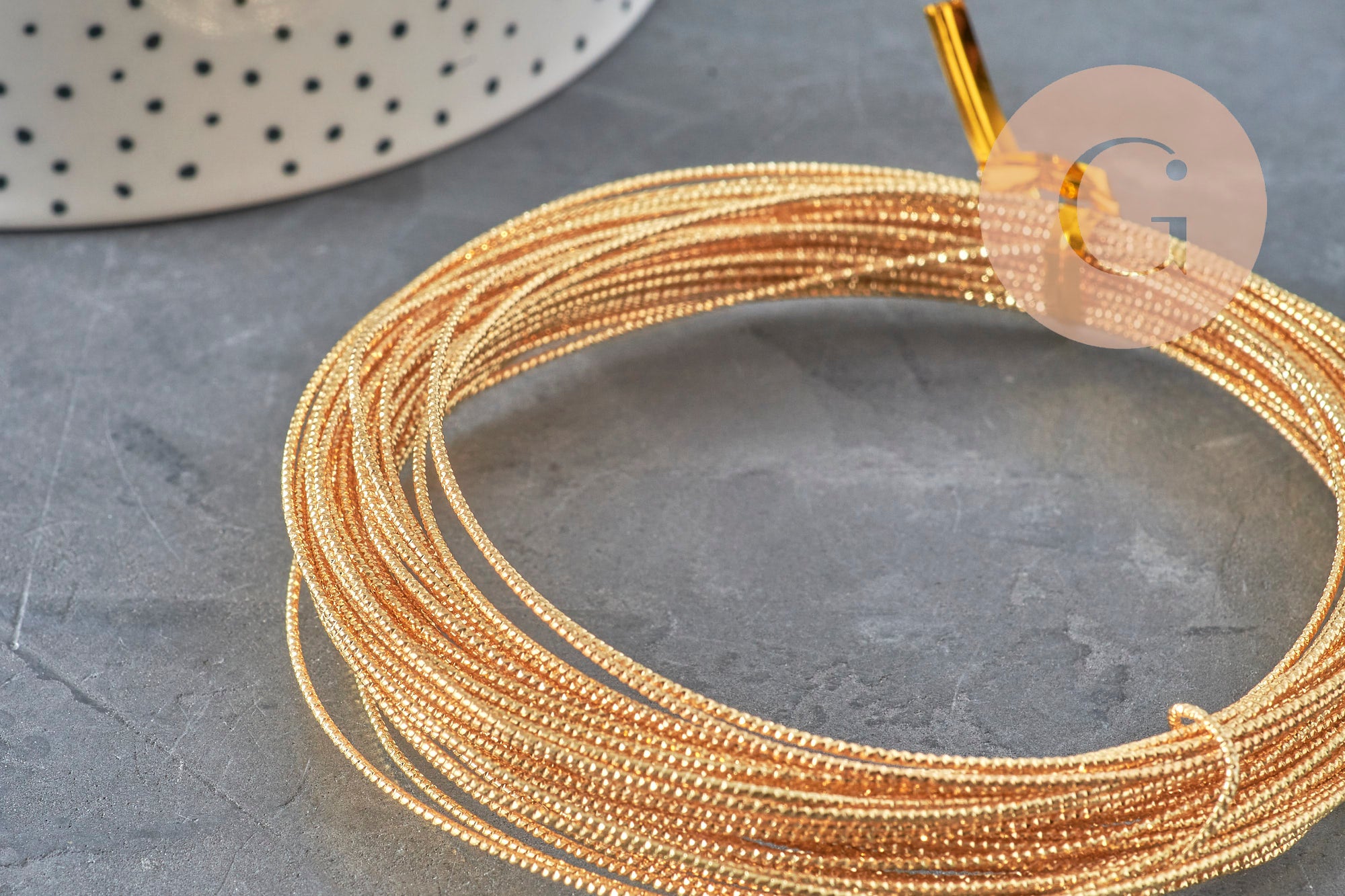 Gingerlily Cordons et fils G11243 fil cuivre doré 18K torsadé 1 mm