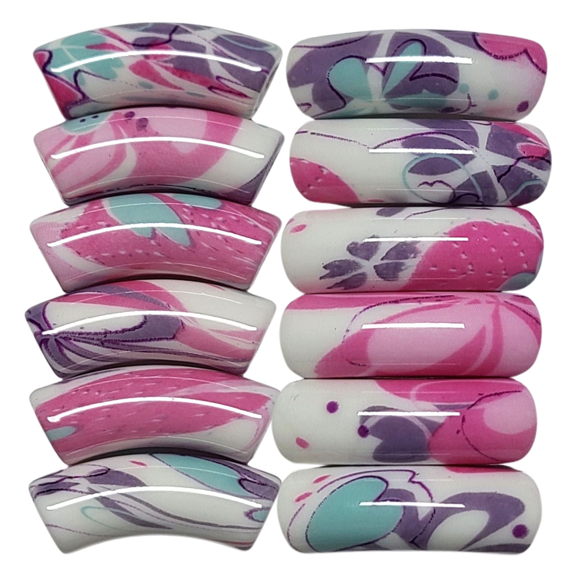 ARTSHOP Tubes DESIGN 1003 perle tube fleurs rose 12mm x1