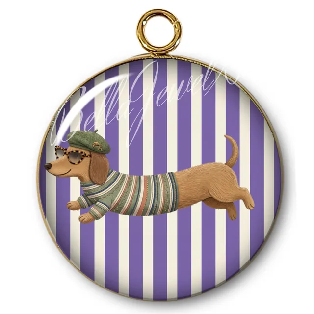 ARTSHOP Intemporel 83 pendentif teckel rayures x1