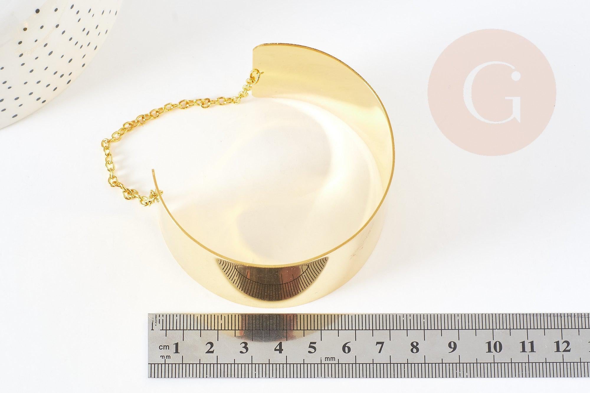 Gingerlily Manchette laiton doré 40mm bracelet réglable x1