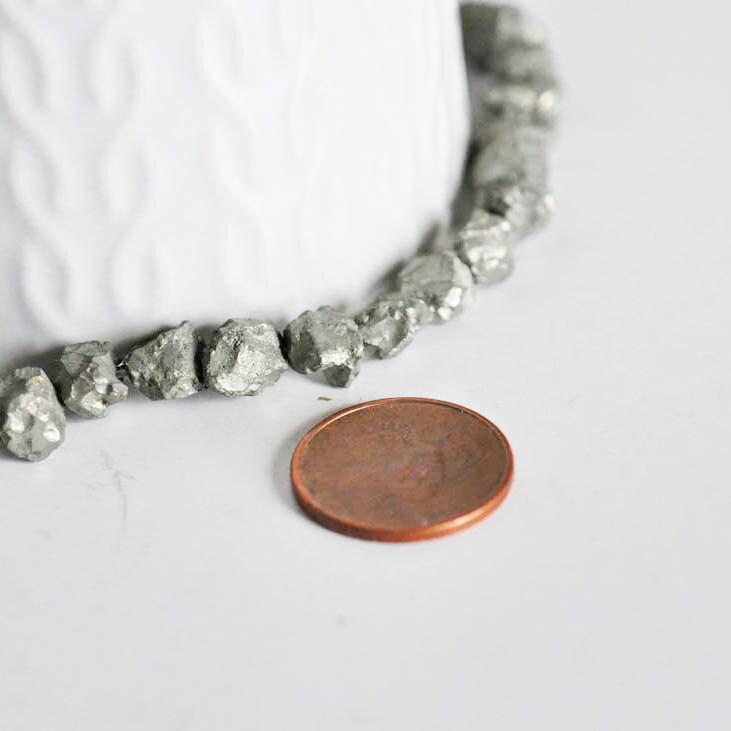 Gingerlily Perles pyrite nugget G1947 perles pierre fil 40 cm