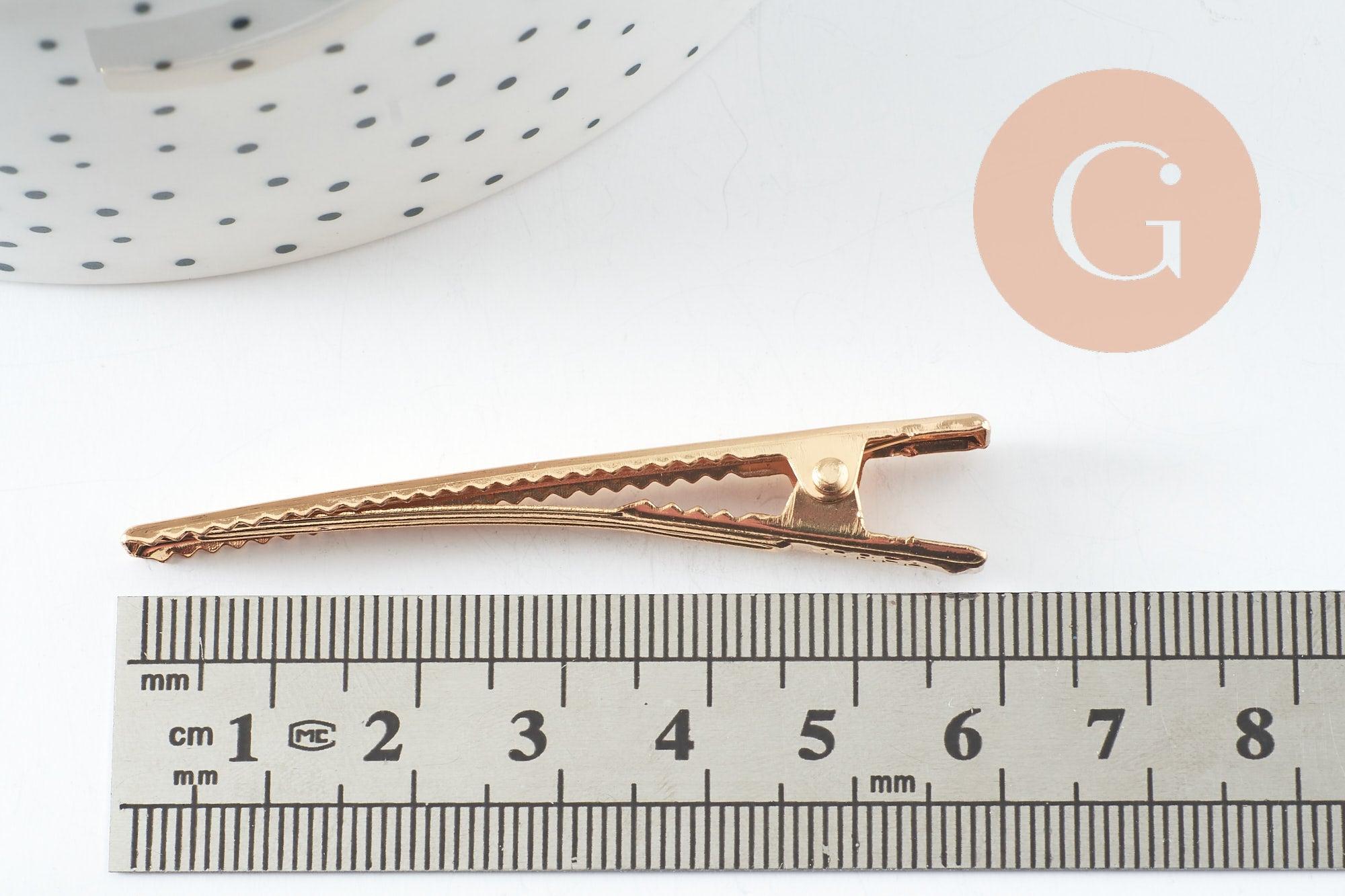 Gingerlily Support barrette pince doré 60mm lot de 2