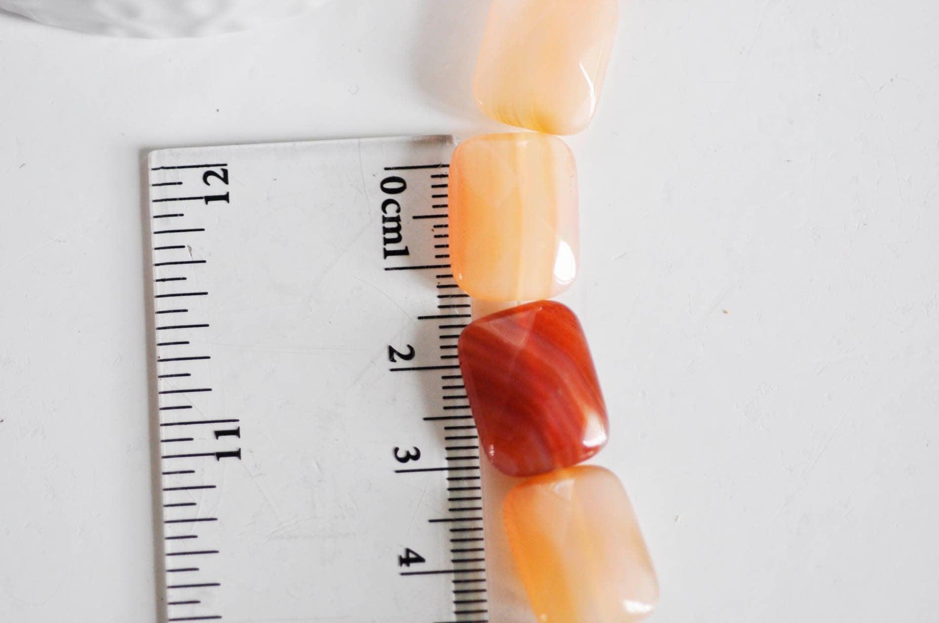 Gingerlily Perles cornaline G1355 perles rectangle orange fil 13