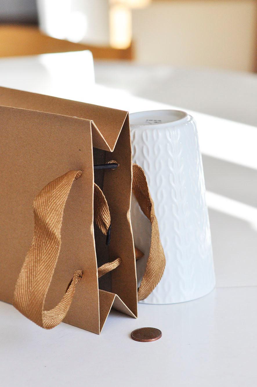 Gingerlily sac papier craft cadeau marron 20x15 cm