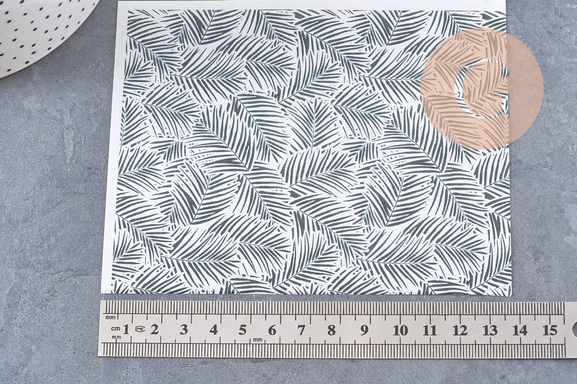 Gingerlily G10767 feuille transfert palme kaki 14x10cm