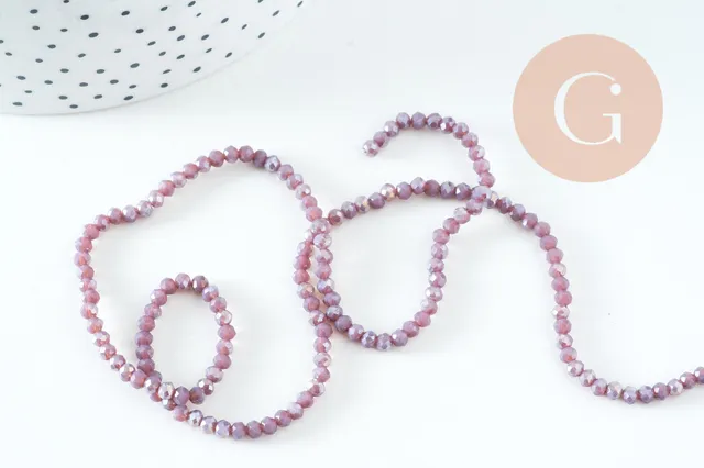 Gingerlily G10726 perles abacus lilas irisé 34cm