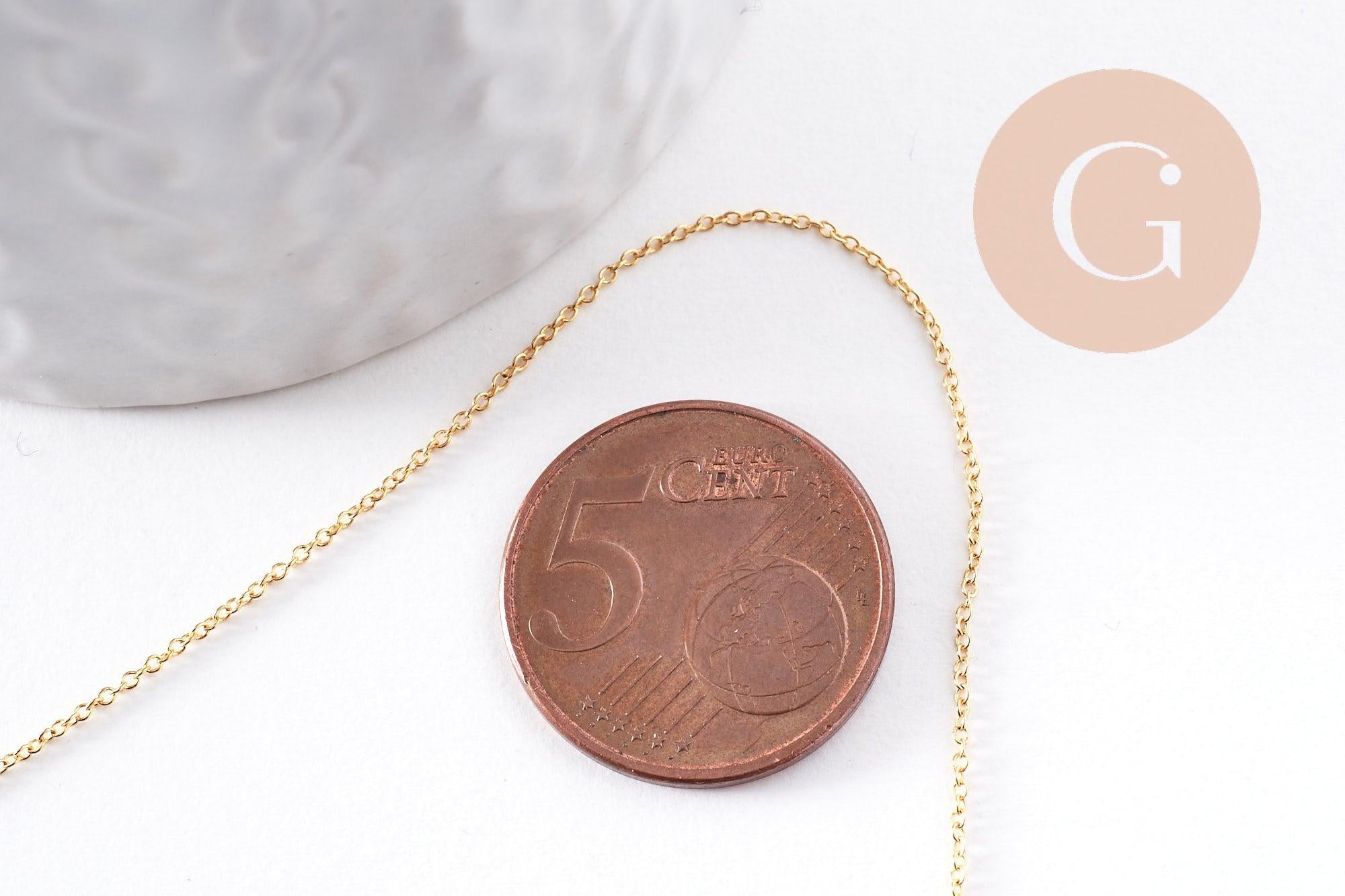 Gingerlily Chaîne forçat laiton doré 16K 1 mm 1 mètre