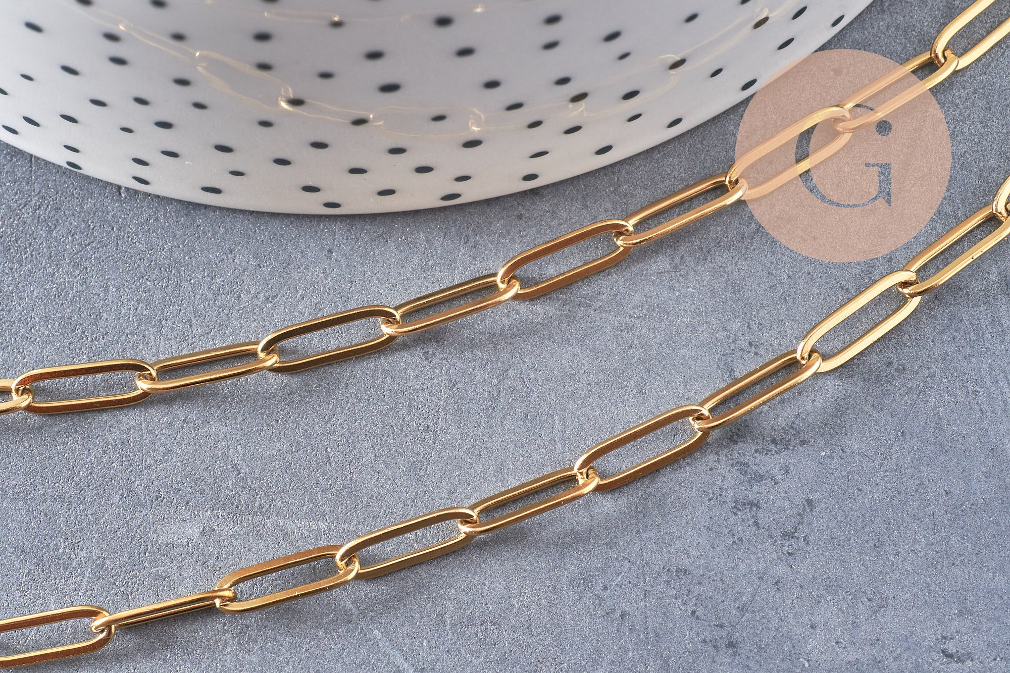 Gingerlily Chaînes pour bijoux DIY G5448 chaîne rectangle dorée 1 m