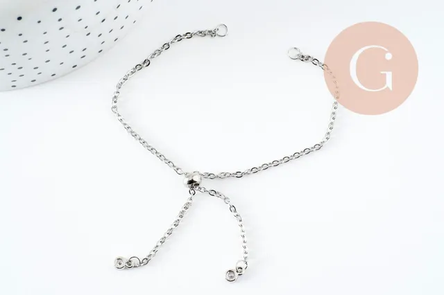 Gingerlily G10230 base bracelet acier zircon 26,6cm