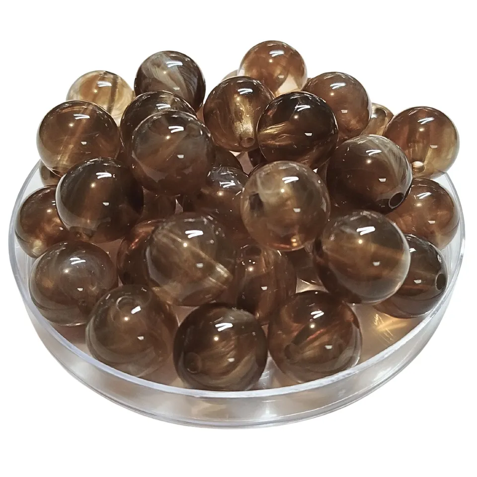 ARTSHOP 258 Havane marbré boules 16mm x15 acrylique