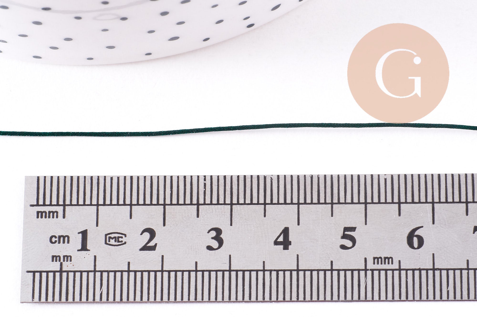 Gingerlily cordon tressé vert foncé polyester 0,6mm 1m