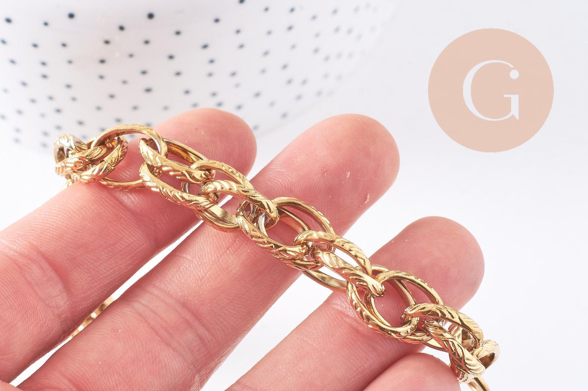 Gingerlily Perles G4197 bracelet grosse maille doré 20,5cm x1