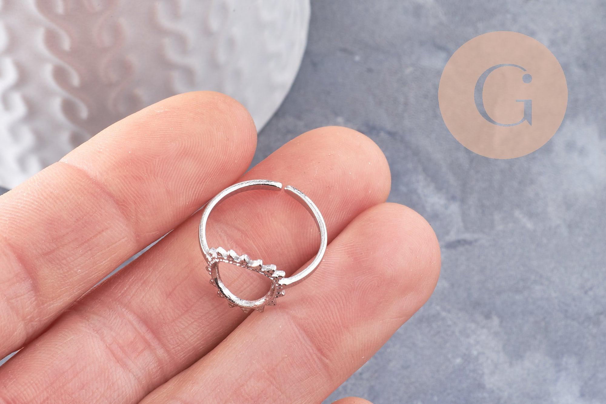 Gingerlily Perles G9994 bague soleil acier platine T54 x1