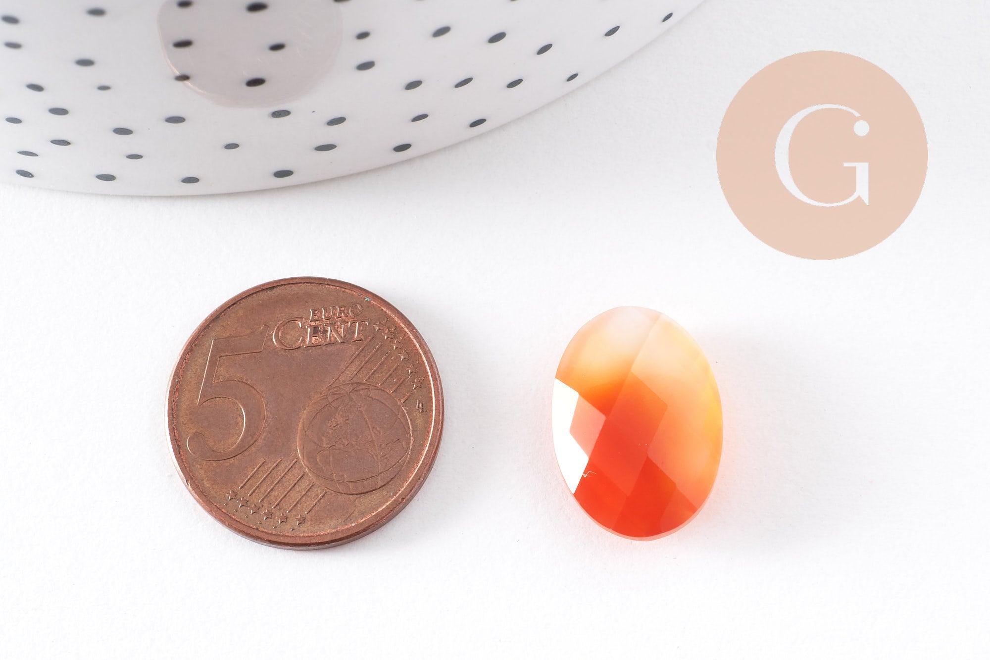 Gingerlily G10210 cabochon ovale agate orange 18x13mm facetté