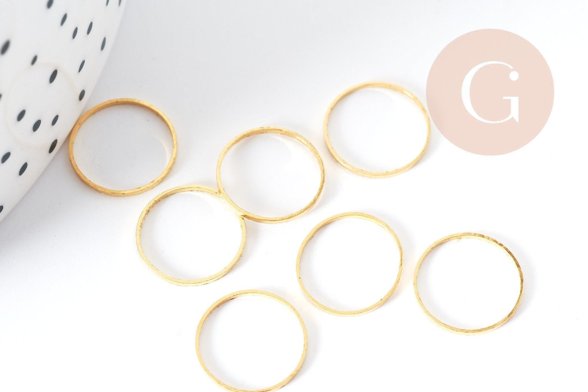 Gingerlily Apprêts bijoux DIY G8981 connecteur rond laiton doré 12mm x10
