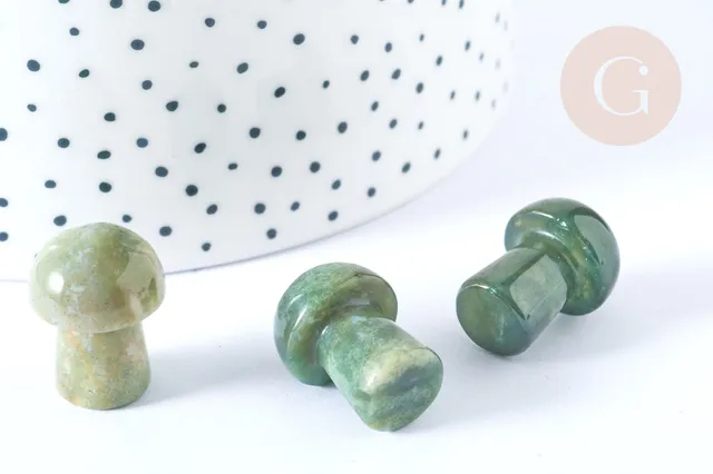 Gingerlily champignon agate mousse G7551 pierre massage 20mm x1