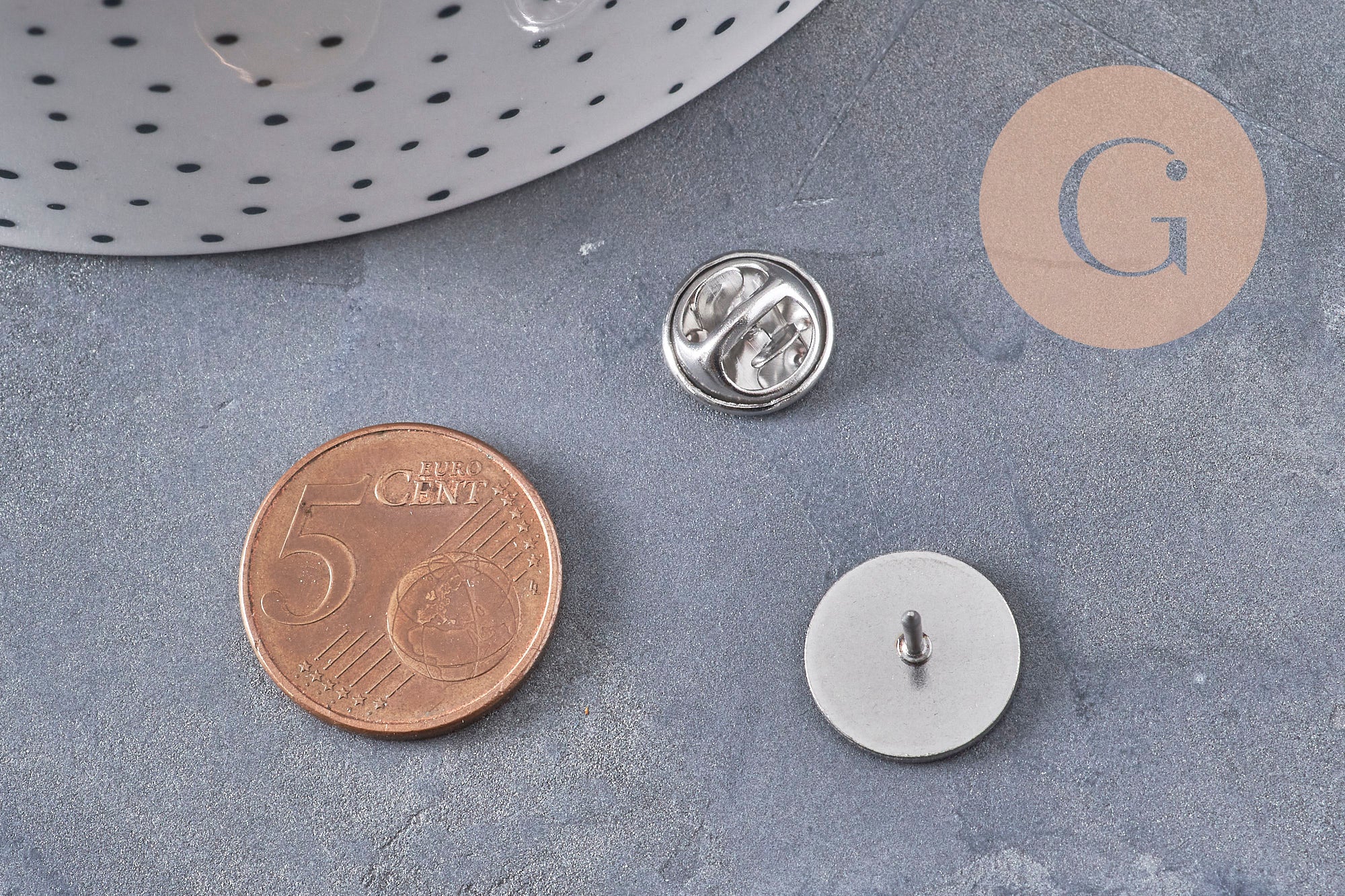 Gingerlily Apprêts Support pin's G10962 platine 14mm x5