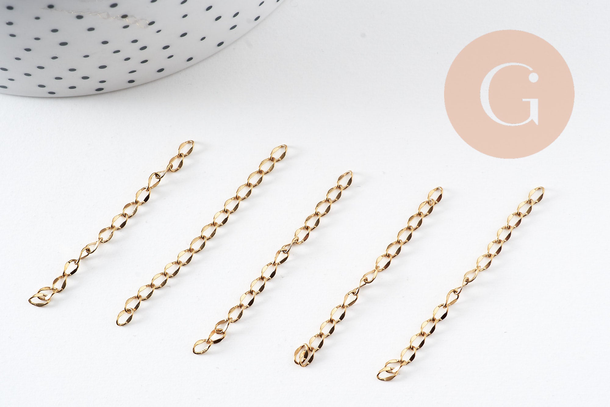 Gingerlily Chaînes bijoux DIY G10908 chaîne extension acier doré 52mm x5