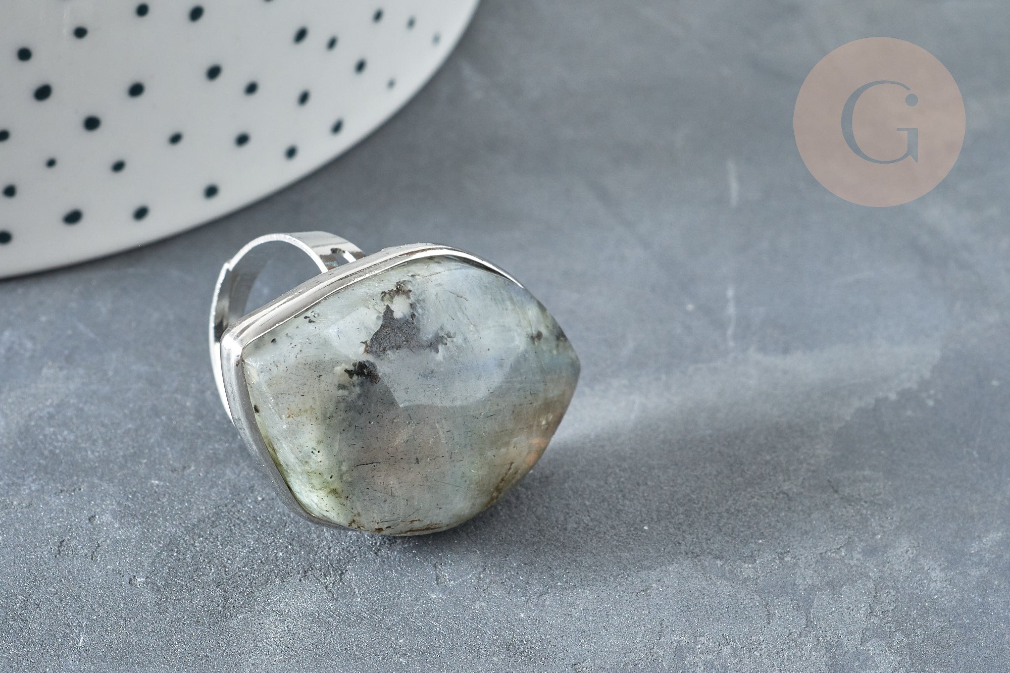 Gingerlily Bague réglable G7365 labradorite 18,5mm x1