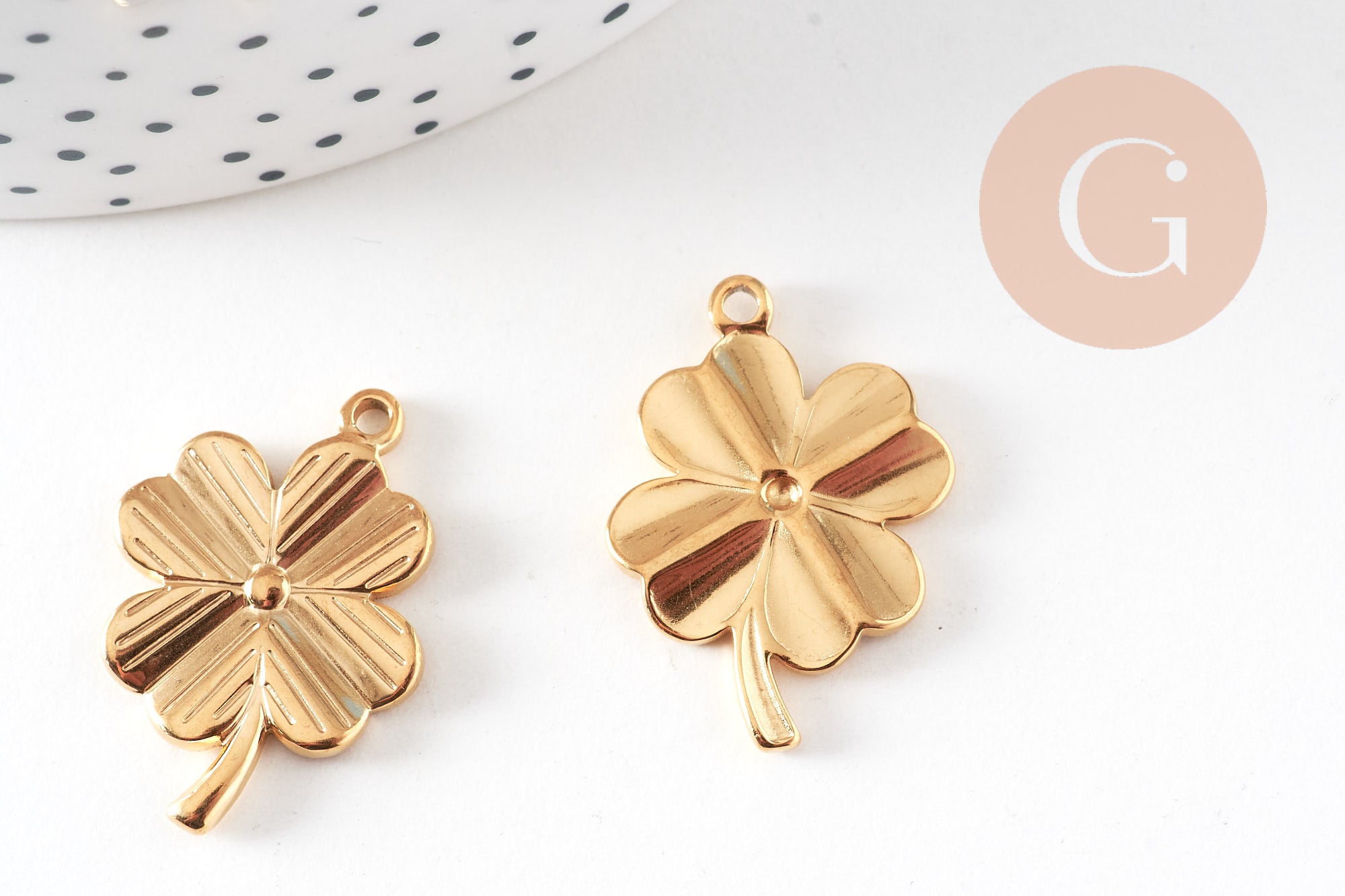 Gingerlily Pendentifs G10807 pendentif trèfle doré x1 acier