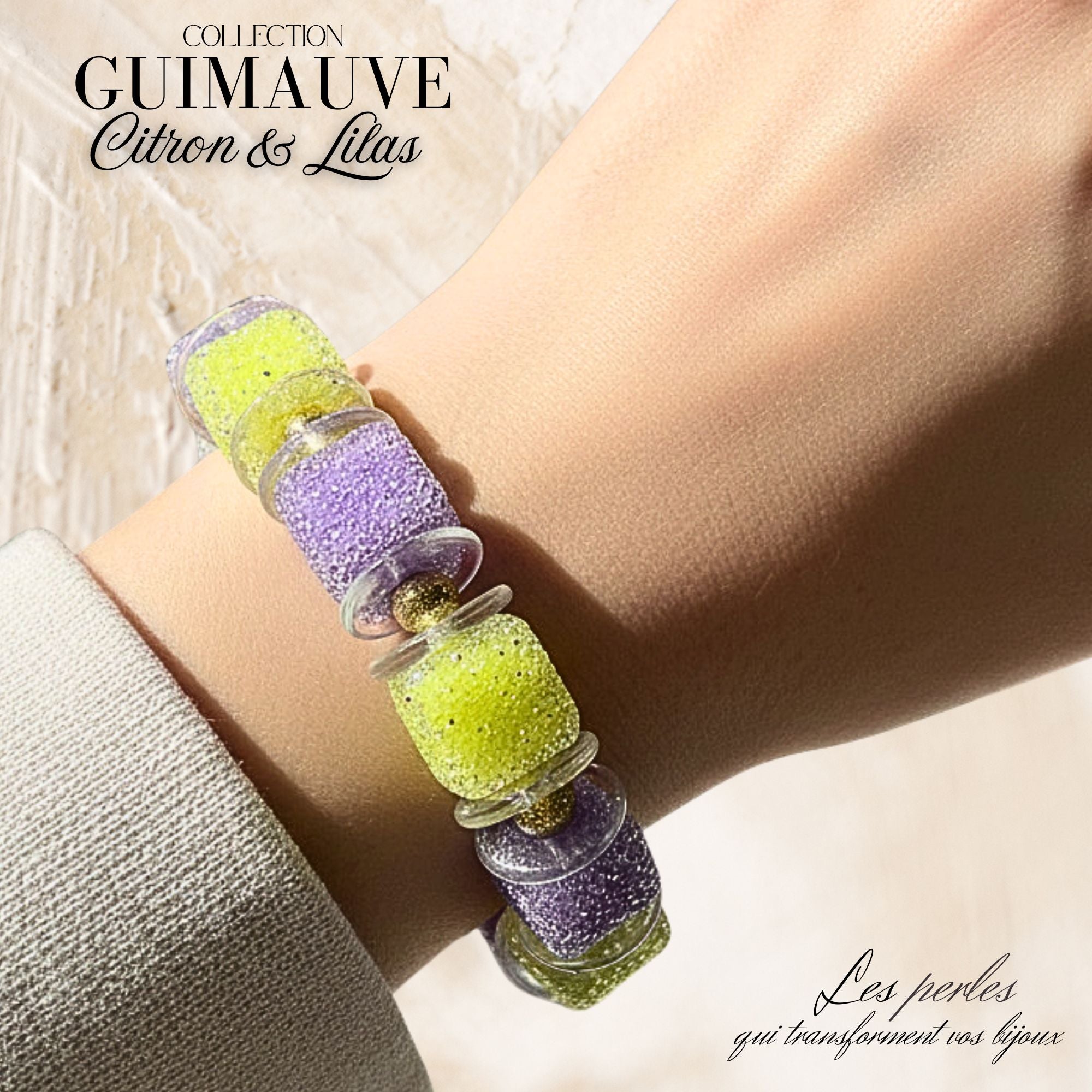 ARTSHOP Bijoux en KITS GUIMAUVE bracelet Citron Lilas