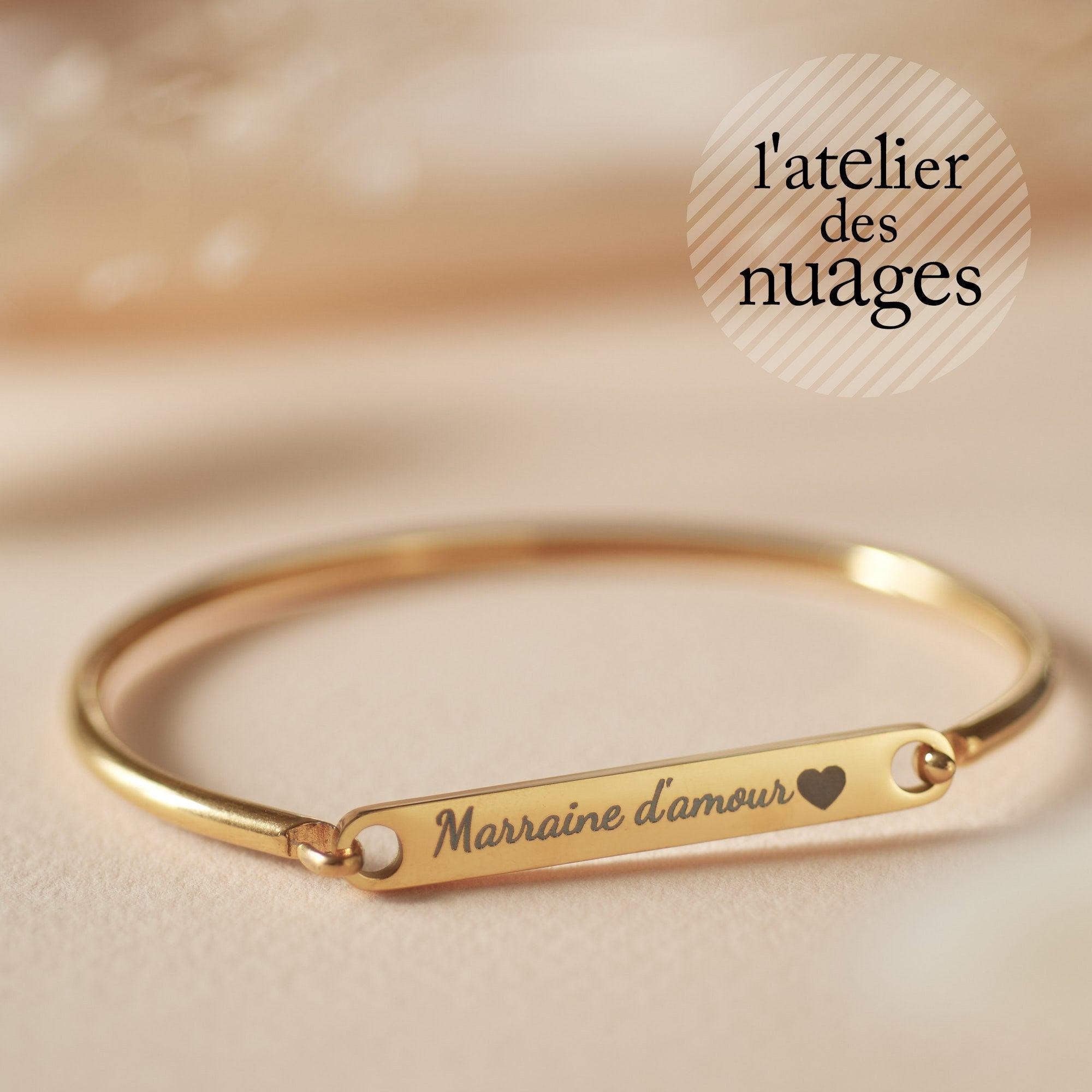 Gingerlily ADN4 bracelet jonc acier message 4mm or