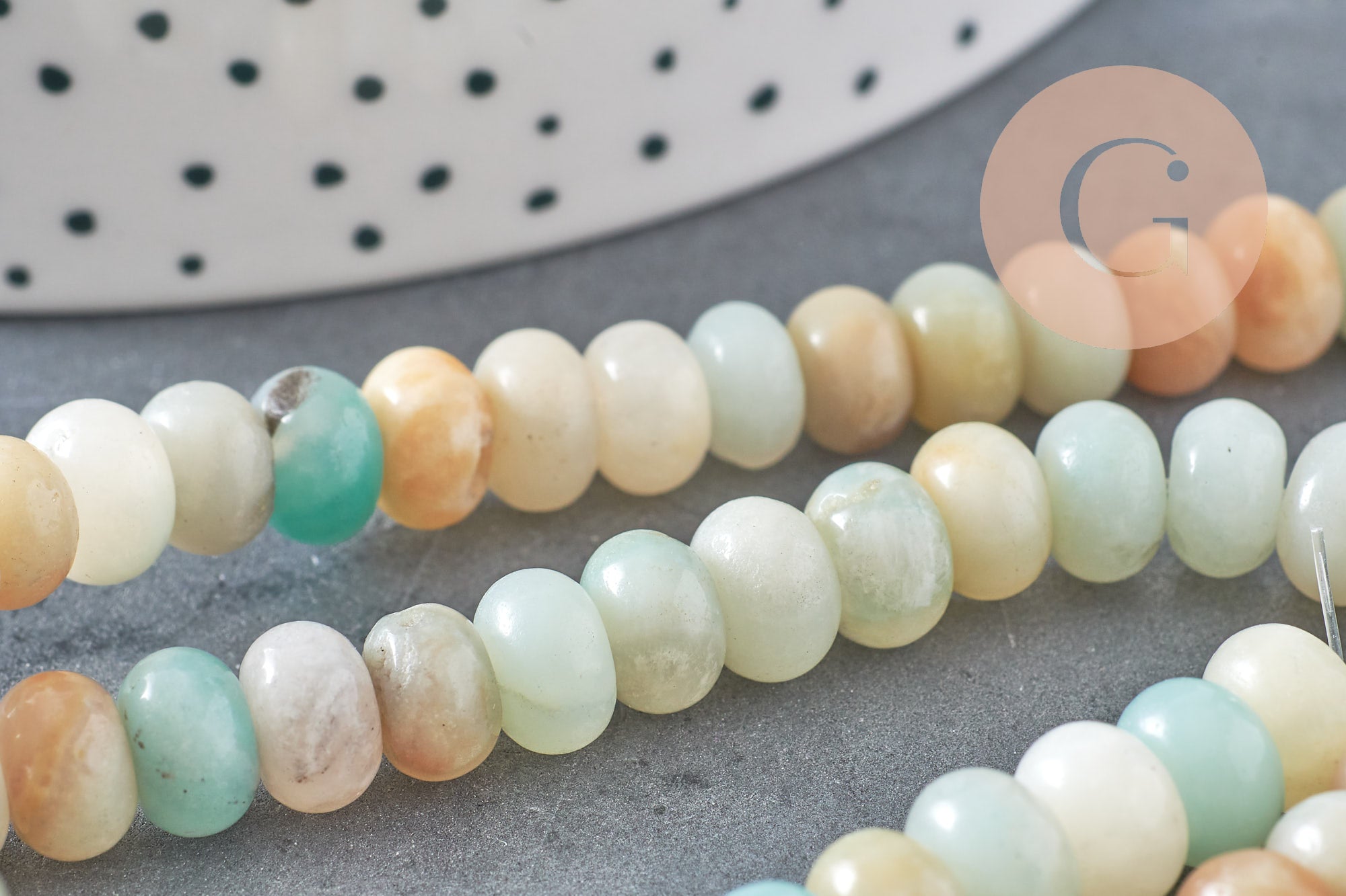 Gingerlily Perles amazonite rondelle 8x5mm fil 40cm G4716